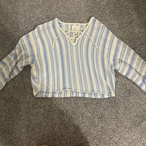 Buckle Blue and Cream Striped Sweater